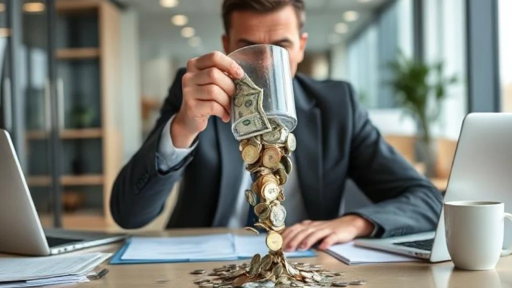 business man loosing money